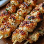 Air Fryer Garlic Parmesan Chicken Skewers