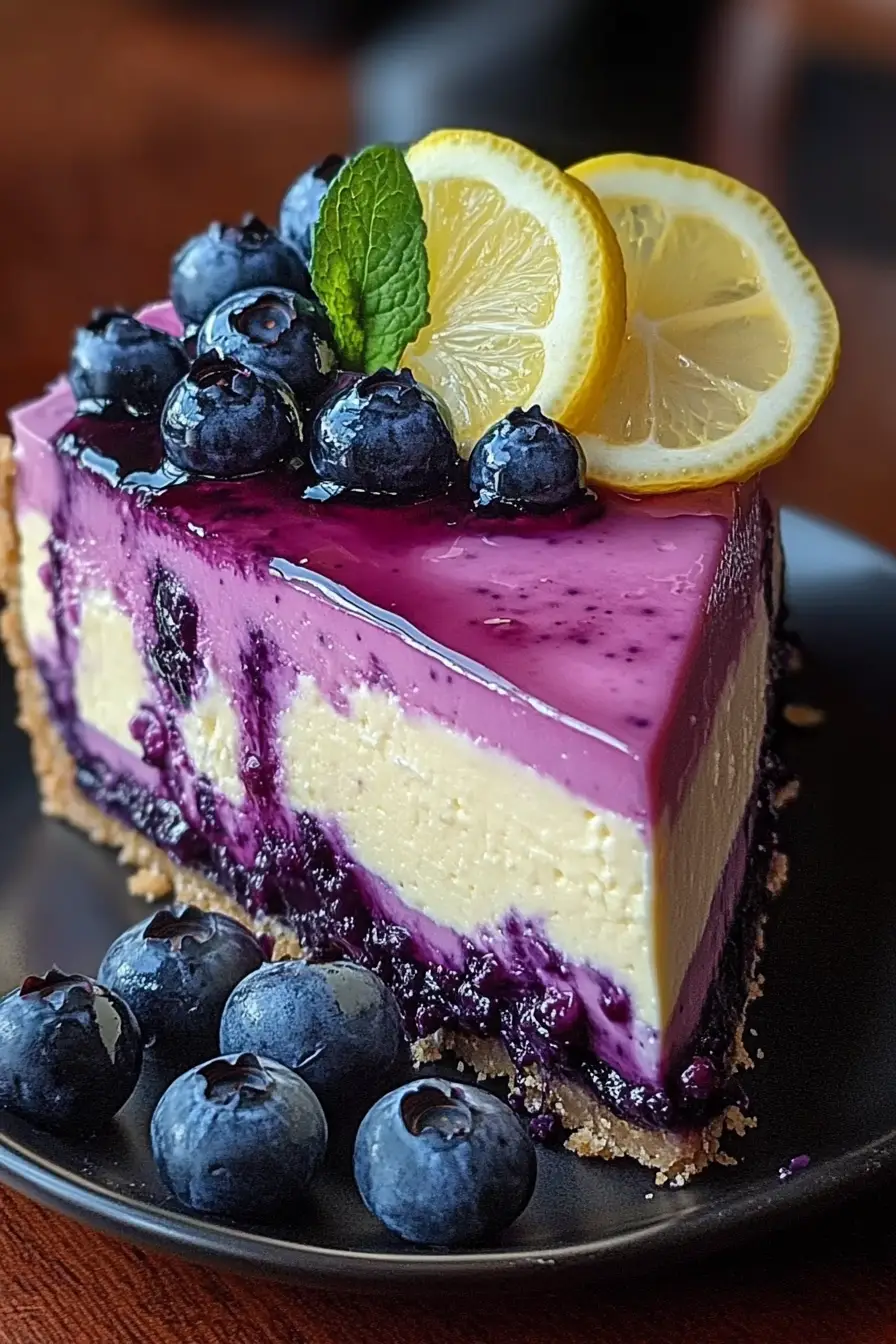 Classic Lemon Blueberry Cheesecake