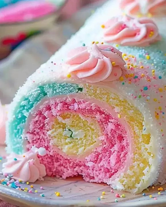 Japanese Cotton Candy Swiss Cake Roll