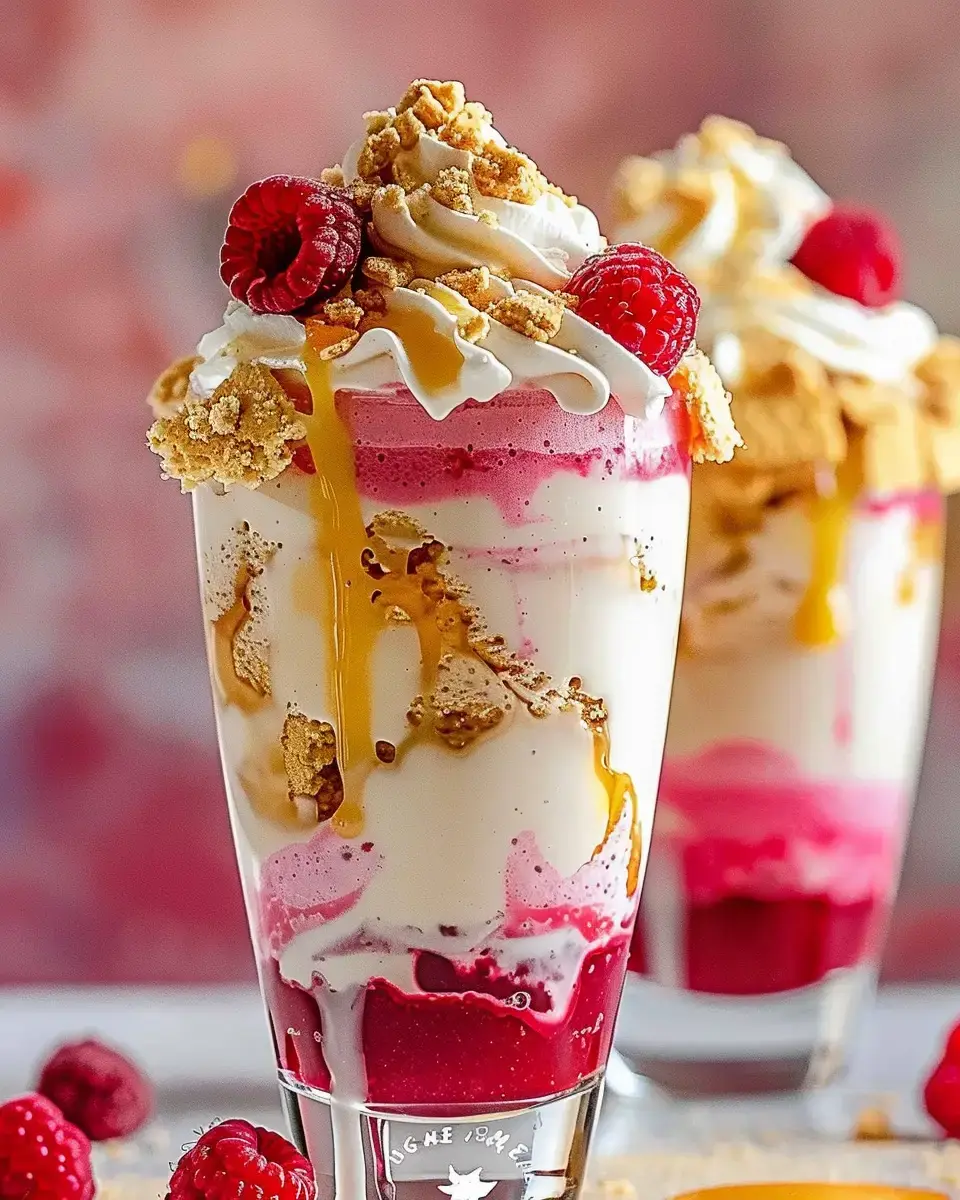 Golden Raspberry Cheesecake Milkshake Delights