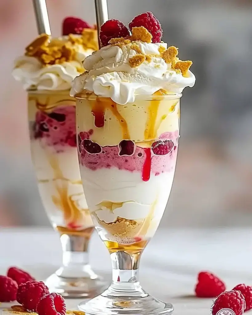 Golden Raspberry Cheesecake Milkshake Delights 1