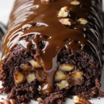 Gooey Chocolate Caramel Turtle Cake Roll