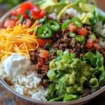 Ground Beef & Rice Burrito Bowls