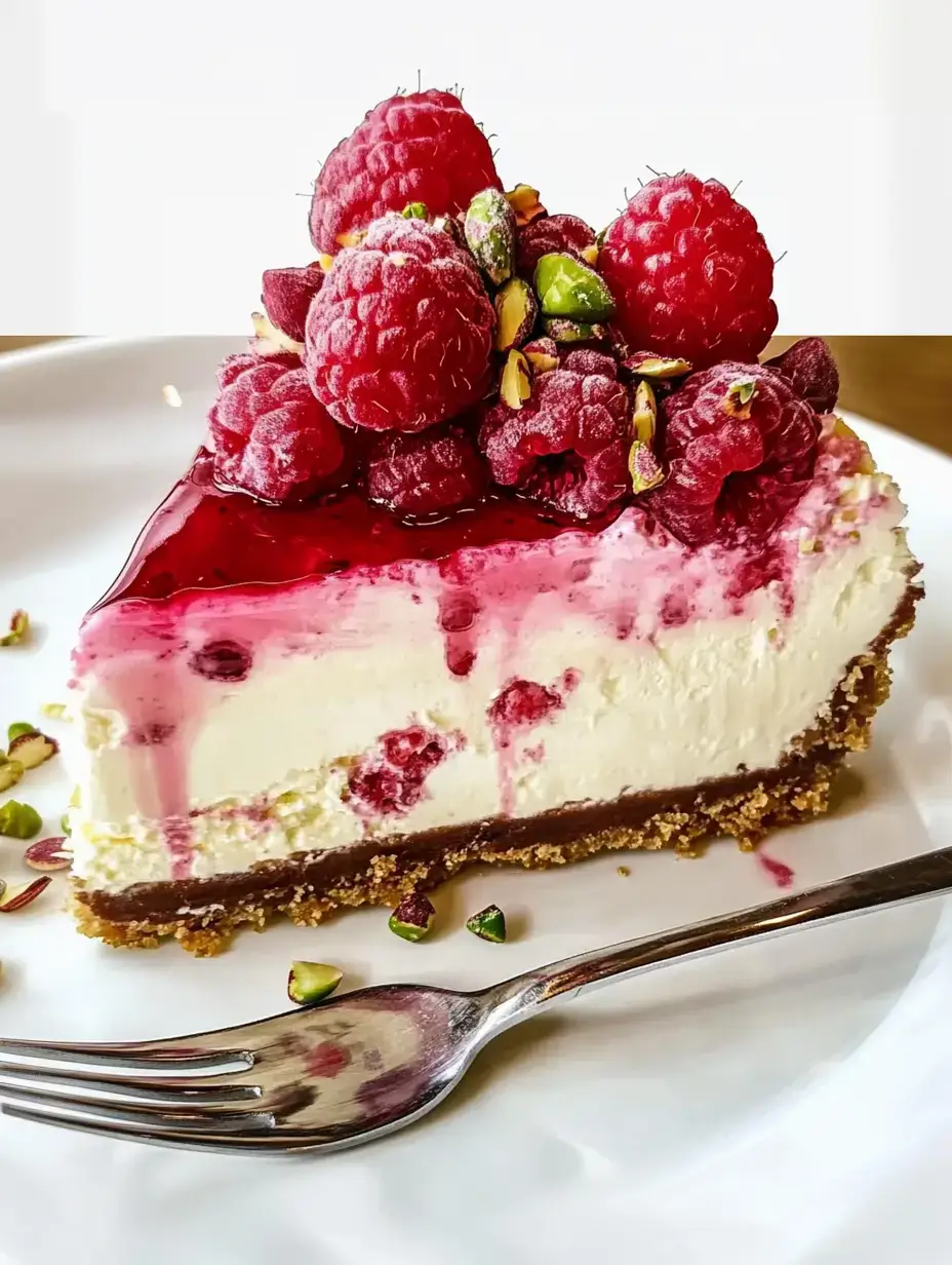 Raspberry Pistachio Cheesecake