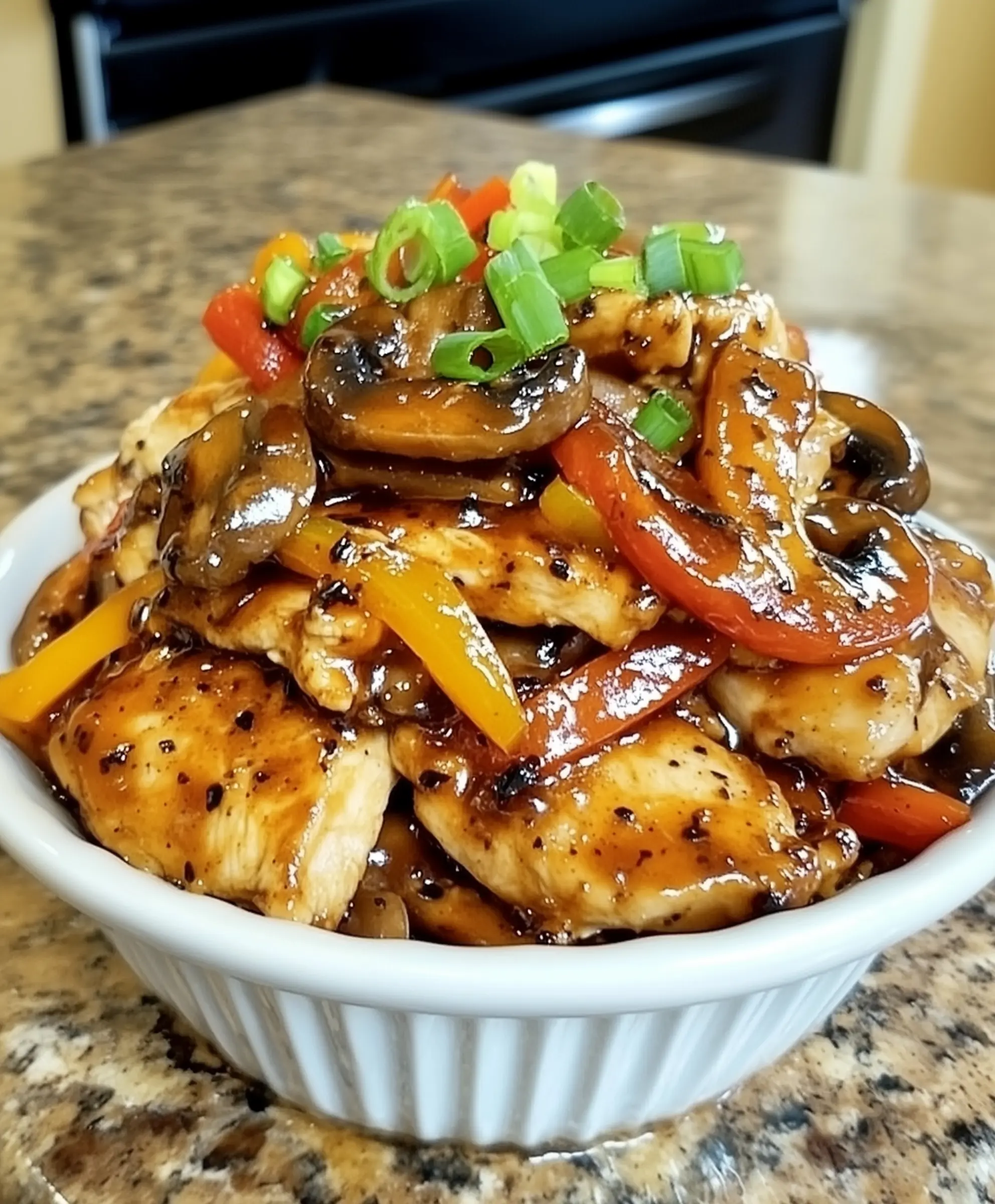 Black Pepper Chicken Stir Fry with Mushrooms recipe