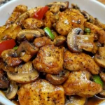 Black Pepper Chicken with Mushrooms