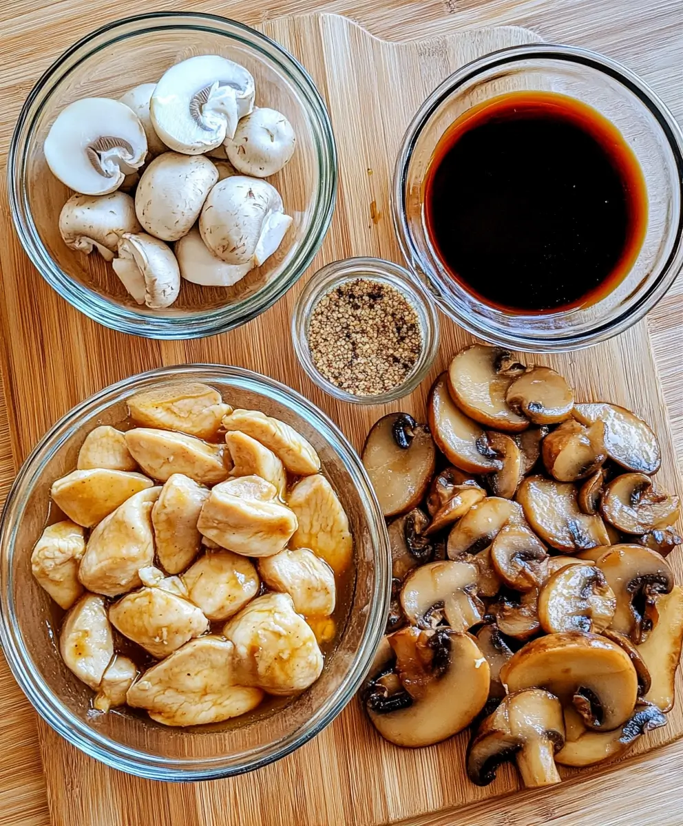 Black Pepper Chicken with Mushrooms Ingredients