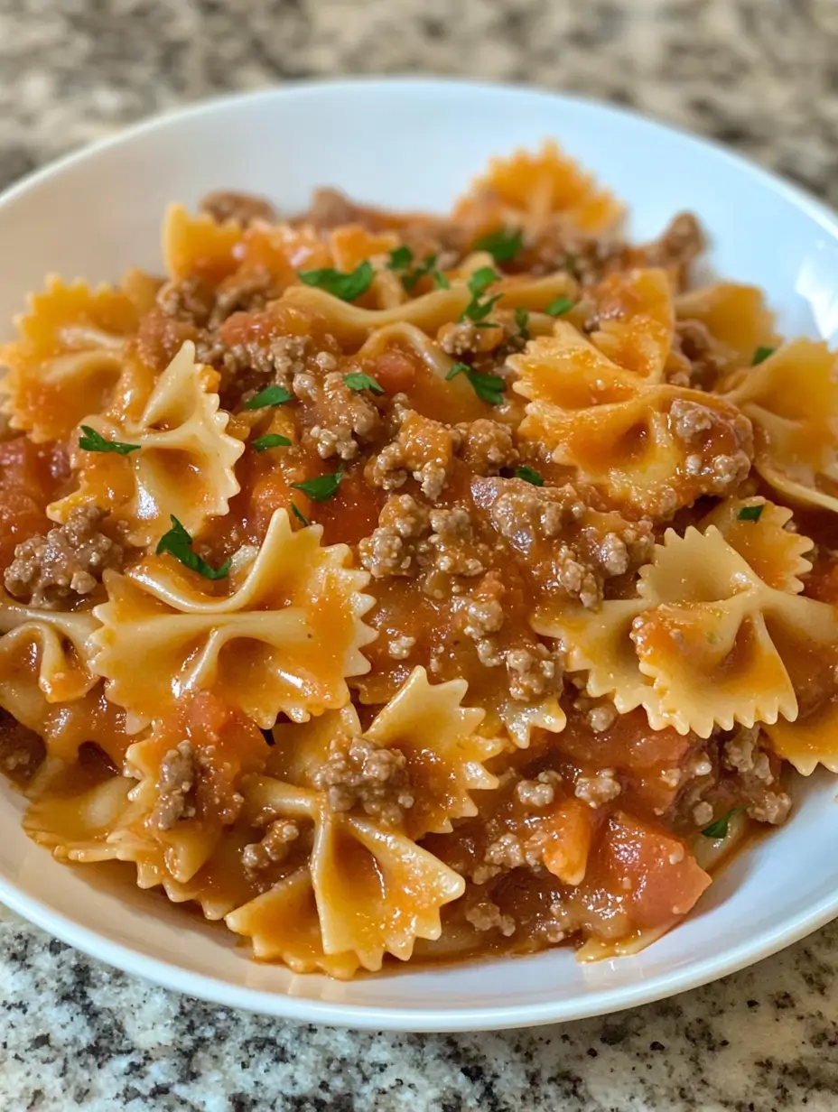 Bowtie Pasta with Ground Beef