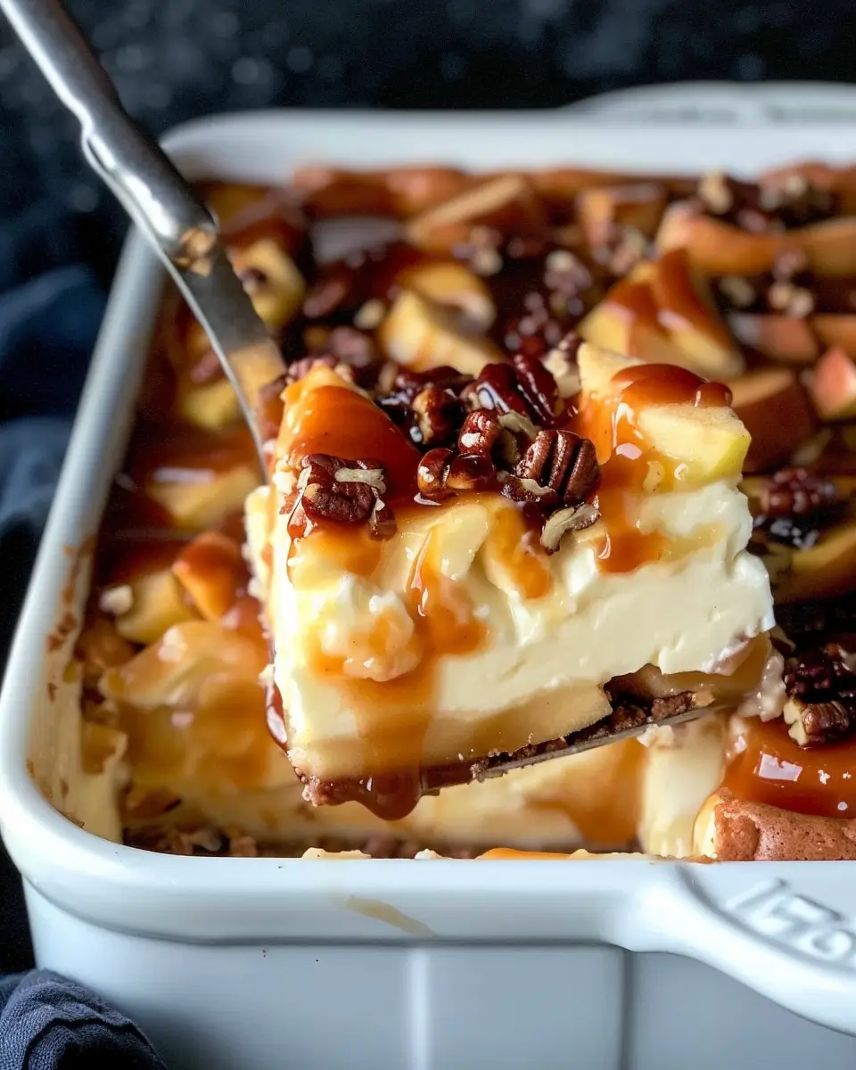 Caramel Apple Blondie Cheesecake Bars recipe