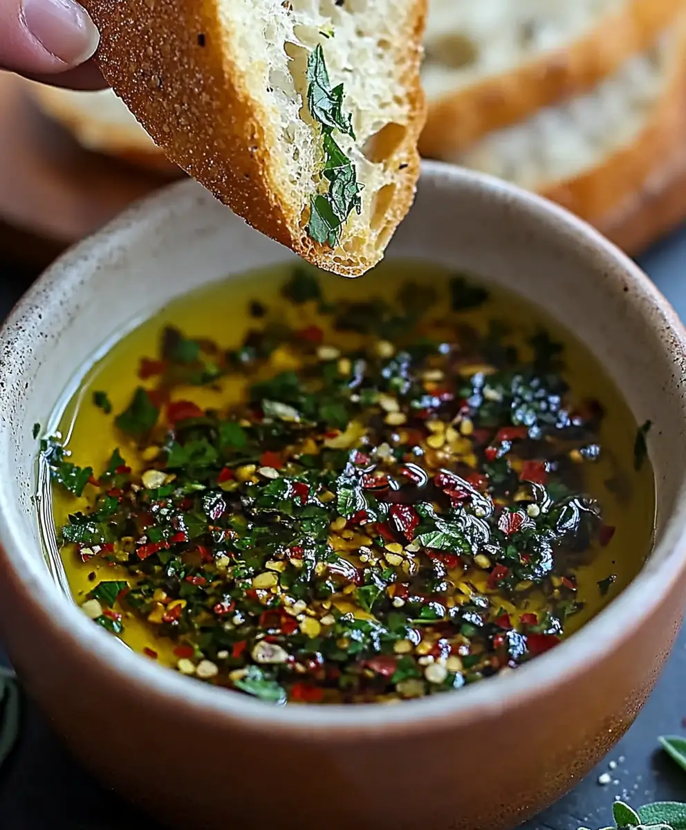 Olive Oil Dip with Warm Bread A Simple, Crowd-Pleasing Appetizer recipe