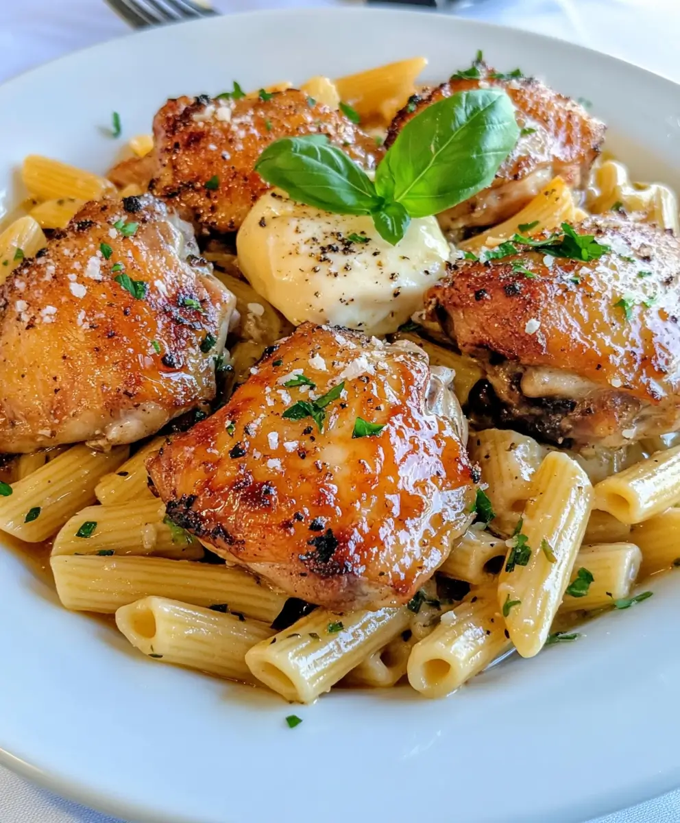 One Pan Chicken Thighs and Pasta