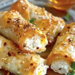 Fried Feta Rolls with Chili Honey