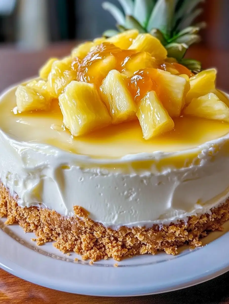 Pineapple Cream Cheesecake Creamy, Tropical, 