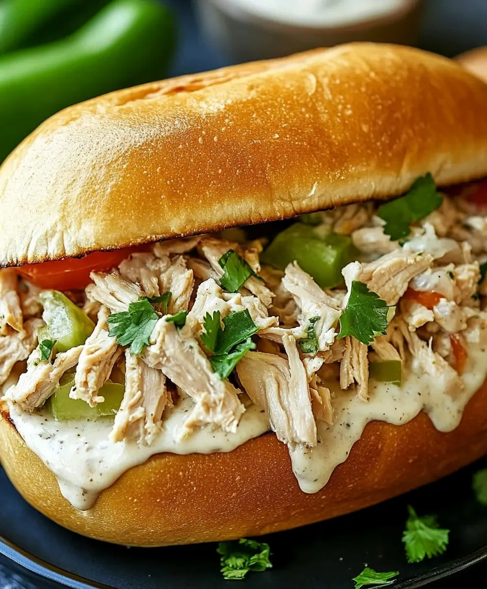 Slow Cooker Chicken Philly Sandwiches