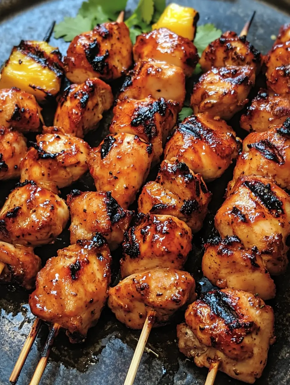 Spicy Pineapple and Ginger Chicken Skewers