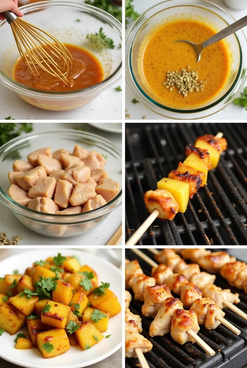 Spicy Pineapple and Ginger Chicken Skewers recipe