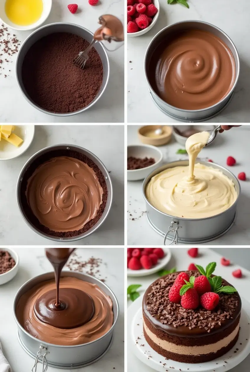 Triple Chocolate Mousse Cake recipe