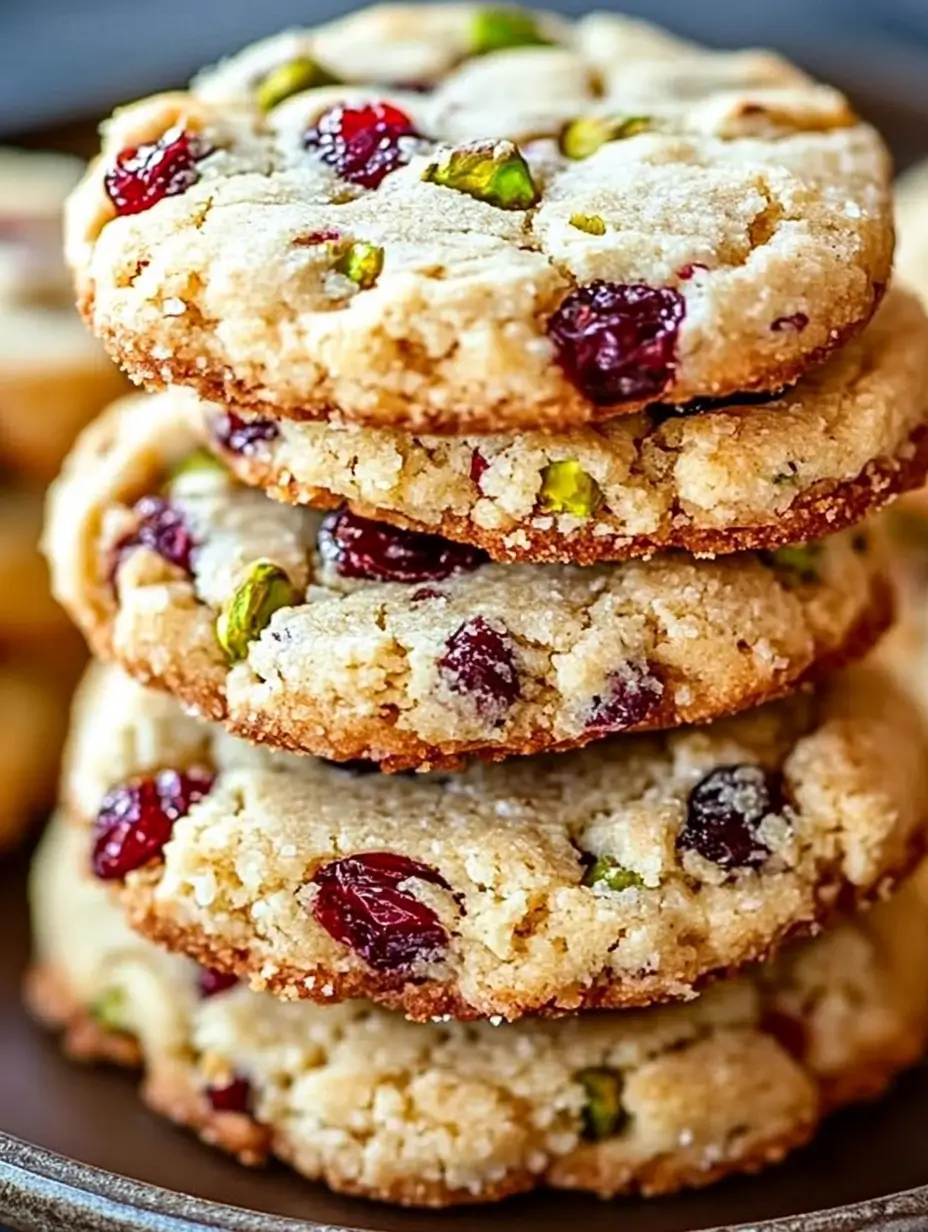 Cranberry Pistachio Shortbread Cookies
