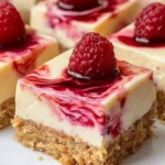 Raspberry Swirl Cheesecake Bars