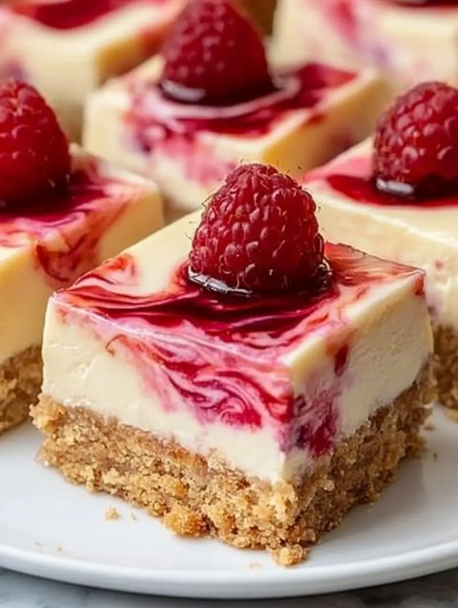 Raspberry Swirl Cheesecake Bars