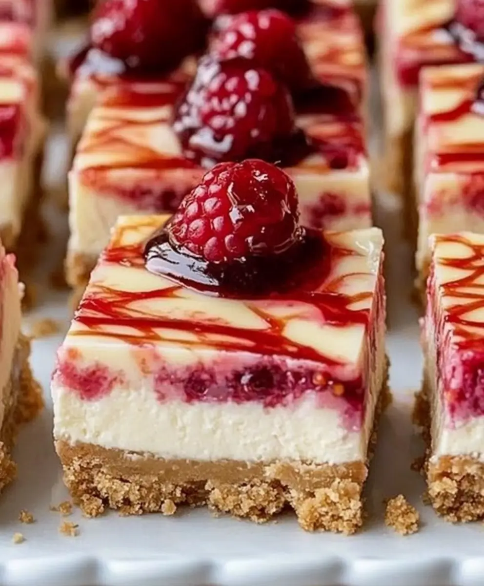 Raspberry Swirl Cheesecake Bars Recipe