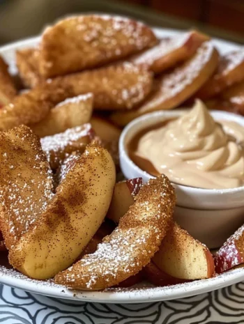 How to Make Air Fried Apple Wedges with Caramel Whipped Cream Dipping Sauce