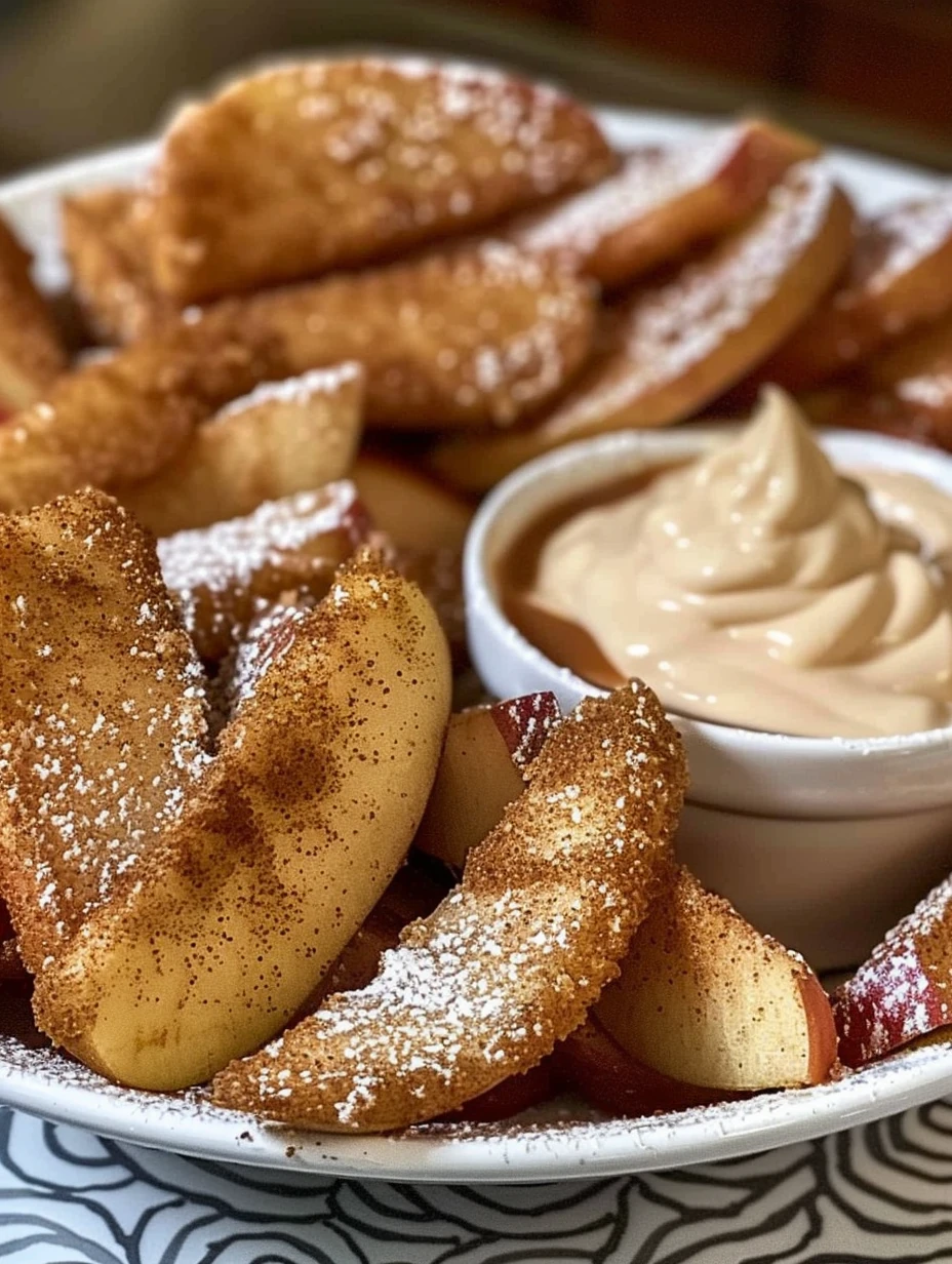 How to Make Air Fried Apple Wedges with Caramel Whipped Cream Dipping Sauce