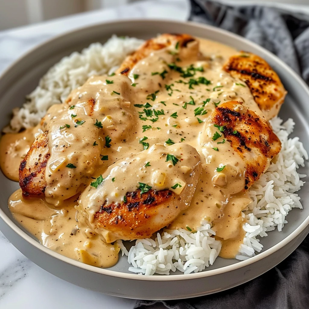 How to Make Creamy Smothered Chicken and Rice