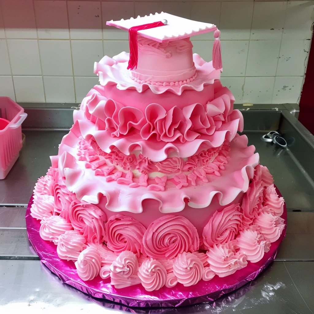 How to Make Pink Graduation Cake