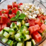 How to Make Simple Watermelon Cucumber Feta Salad