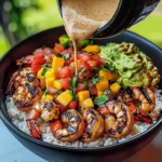 How to Make Shrimp and Avocado Bowls with Mango Salsa and Lime-Chili Sauce