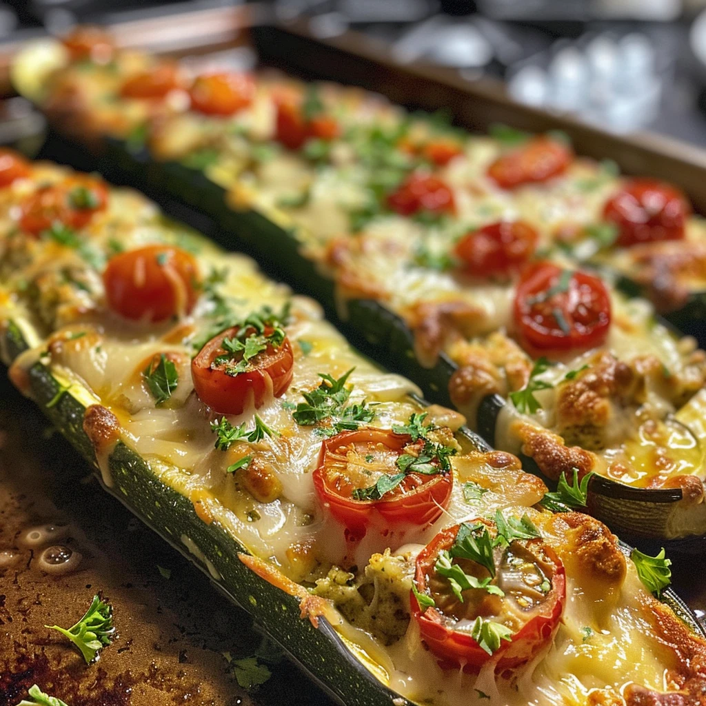How to Make Baked Zucchini with Mozzarella, Tomatoes and Garlic