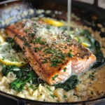 How to Make One Skillet Salmon with Lemon Orzo
